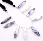 Dendrite Opal 11x40mm Faceted Marquise - Image 3