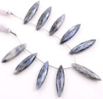 Gray Silverite 11x40mm Faceted Marquise - Image 3