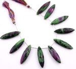 Ruby-Ziosite 11x40mm Faceted Marquise - Image 3