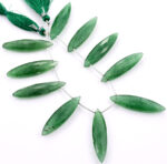 Green Strawberry QTZ. 11x40mm Faceted Marquise - Image 3