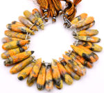 Bumble Bee Jasper 10x40mm Faceted Pear