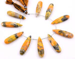 Bumble Bee Jasper 10x40mm Faceted Pear - Image 2