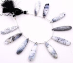 Dendrite Opal 10x40mm Faceted Pear - Image 2