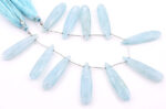 Milky Aquamarine 10x40mm Faceted Pear - Image 2