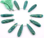 Russian Amazonite 10x40mm Faceted Pear - Image 2