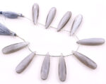 Gray Moonstone 10x40mm Faceted Pear - Image 2