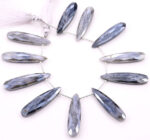 Gray Silverite 10x40mm Faceted Pear - Image 2