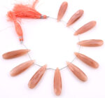 Peach Moonstone 10x40mm Faceted Pear - Image 2
