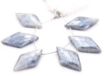 Gray Silverite 24x44mm Faceted Diamond Cut - Image 2