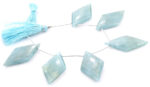 Milky Aquamarine 24x44mm Faceted Diamond Cut - Image 2