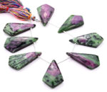 Ruby-Ziosite 20x37mm Faceted Kite shape - Image 2