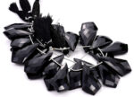 Black Onyx 20x37mm Faceted Kite shape - Image 2