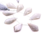 Gray Moonstone 20x37mm Faceted Kite shape - Image 2