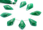 Green Onyx 20x37mm Faceted Kite shape - Image 3