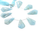 Milky Aquamarine 20x37mm Faceted Kite shape - Image 2