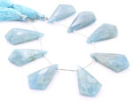 Milky Aquamarine 20x37mm Faceted Kite shape