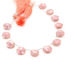 Peach Moonstone Coated 11mm Faceted Haxagon - Image 2
