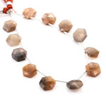 Golden Shine Moonstone 11mm Faceted Haxagon