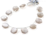 Gray Moonstone 11mm Faceted Haxagon - Image 2