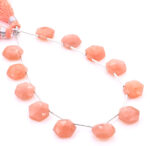 Peach Moonstone 11mm Faceted Haxagon