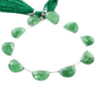 Green Strawberry QTZ. 11x15mm Faceted Half Moon (D shape) - Image 2