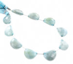 Milky Aquamarine 11x15mm Faceted Half Moon (D shape) - Image 2