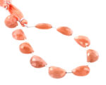 Peach Moonstone 11x15mm Faceted Half Moon (D shape)