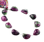 Ruby-Ziosite 10x15mm Faceted Half Moon (D shape)