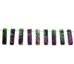 Ruby-Ziosite 7x28mm Faceted Rectangle - Image 3