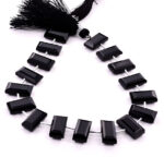 Black Onyx 8x16mm Faceted Rectangle Center Drill - Image 3