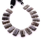 Gray Moonstone 8x16mm Faceted Rectangle Center Drill - Image 2