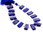 Lapis Lazuli 8x16mm Faceted Rectangle Center Drill - Image 2