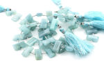 Milky Aquamarine 8x16mm Faceted Rectangle Center Drill - Image 3