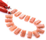 Peach Moonstone 8x16mm Faceted Rectangle Center Drill - Image 2