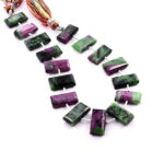 Ruby-Ziosite 8x16mm Faceted Rectangle Center Drill - Image 2