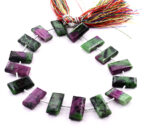 Ruby-Ziosite 8x16mm Faceted Rectangle Center Drill - Image 3