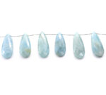 Milky Aquamarine 15x45mm Faceted Pear - Image 3