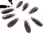 Gray Moonstone 15x45mm Faceted Pear - Image 2