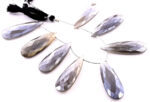 Gray Moonstone Coated 15x45mm Faceted Pear - Image 2