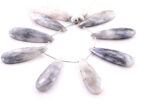 Gray Silverite 15x45mm Faceted Pear - Image 2