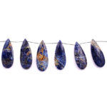 Carnelian in Sodalite 15x45mm Faceted Pear - Image 3