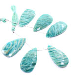 Russian Amazonite 24x45mm Faceted Pear - Image 2