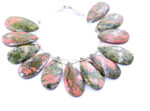 Unakite 24x45mm Faceted Pear - Image 2