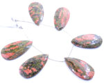 Unakite 24x45mm Faceted Pear - Image 3