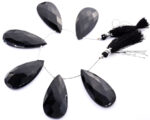 Black Onyx 24x45mm Faceted Pear - Image 2