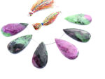 Ruby-Ziosite 24x45mm Faceted Pear