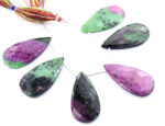 Ruby-Ziosite 24x45mm Faceted Pear - Image 2