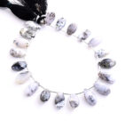 Dendrite opal 7X15mm Smooth Pear - Image 3