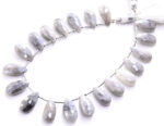 Gray Silverite 7X15mm Faceted Pear - Image 3