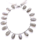 Gray Moonstone 7X15mm Faceted Pear - Image 2